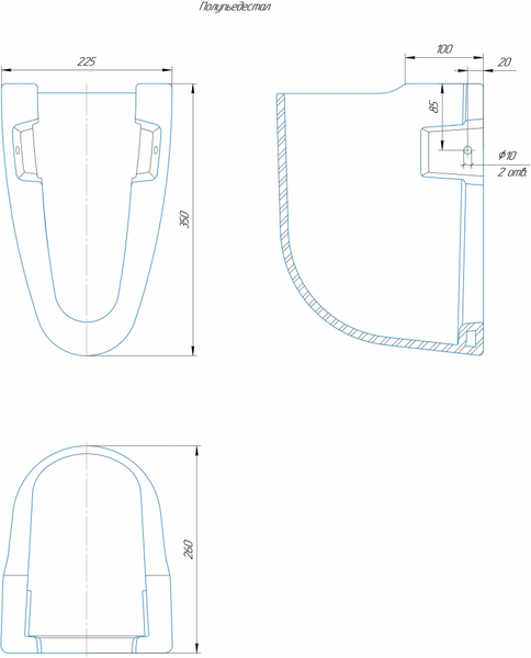 ПОЛУпьедестал  Rosa для умывальников "РИО", "СТАНДАРТ" г.КИРОВ