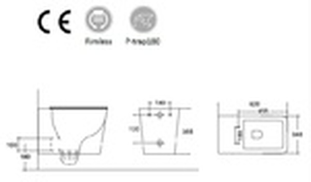 Унитаз подвесной безободковый HOLLER BLOCK BIDET  (520*340*355мм, сиденье дюропласт, микролифт) белый. со смесителем и функцией биде