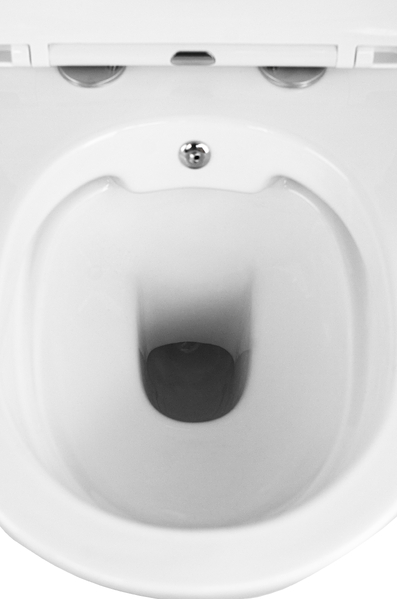  Унитаз подвесной безободковый HOLLER SHELL BIDET  (480*365*360мм, сиденье дюропласт, микролифт) белый. со смесителем и функцией биде