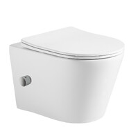  Унитаз подвесной безободковый HOLLER SHELL BIDET  (480*365*360мм, сиденье дюропласт, микролифт) белый. со смесителем и функцией биде