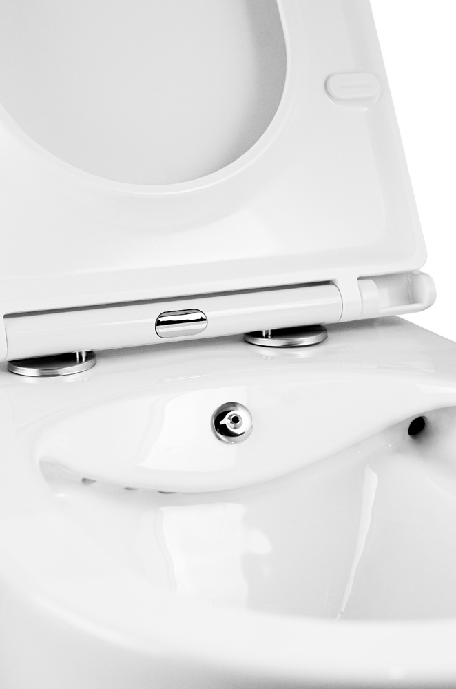  Унитаз подвесной безободковый HOLLER WALL BIDET  (530*360*350мм, сиденье дюропласт, микролифт) белый. со смесителем и функцией биде