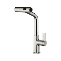  6099A-4L Смеситель Кухня LEDEME с выдвижной лейкой 4 режима (сатин)