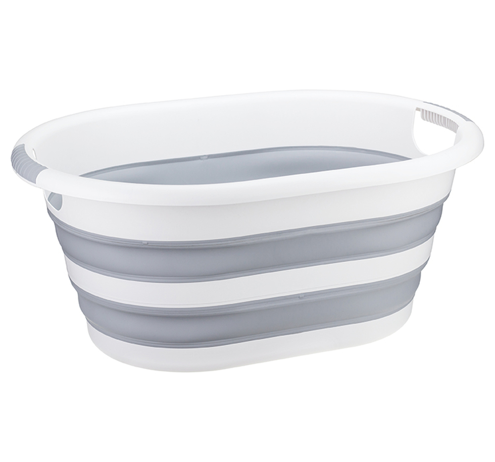 Таз складной ФЛЕКС 17,5л ОВАЛЬНЫЙ Смоки (М-Пластика) (2503)