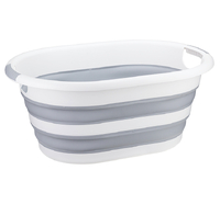 Таз складной ФЛЕКС 17,5л ОВАЛЬНЫЙ Смоки (М-Пластика) (2503)