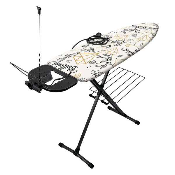 Гладильная доска "НИКА-БЕСТ" тефлон р-р 122х40см (Металлокар,полка д/белья,элек.удлин.+держ.д/пров) НБТ *