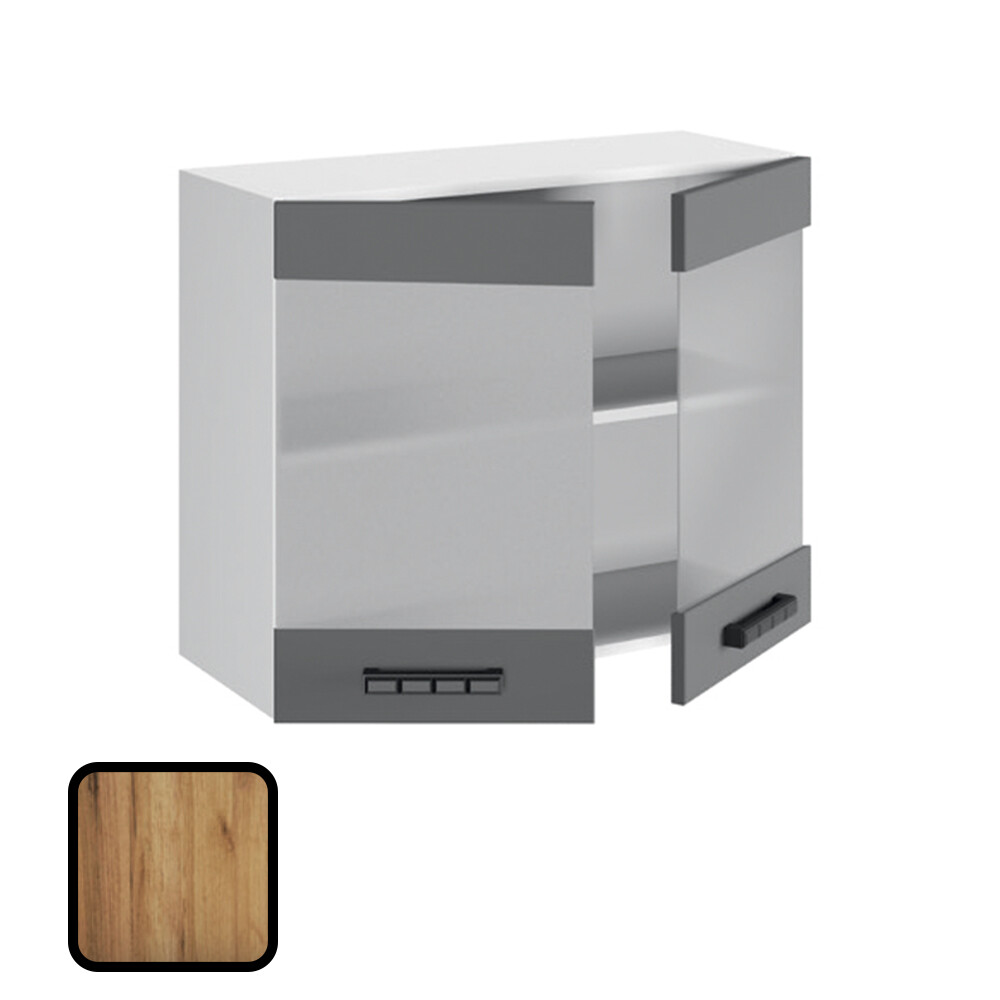 Шкаф навесной МУВИ, со стеклом ВС7-800 ВЫСОКИЙ Дуб Крафт Золотой (707х800)