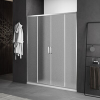 Душевое ограждение SANTREK AQUA Iris- DF-1700-G-Chrome 1700*1850 Прямое стекло Грейп 6мм, профиль Хром 