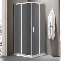 Душевое ограждение SANTREK AQUA Iris-CR-900-G-Chrome 900*900*1850 Г-обр. стекло Грейп 6мм, профиль Хром  