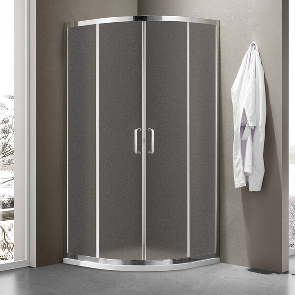 Душевое ограждение SANTREK AQUA Iris-R-800-G-Chrome 800*800*1850 Радиус стекло Грейп 6мм, профиль Хром 