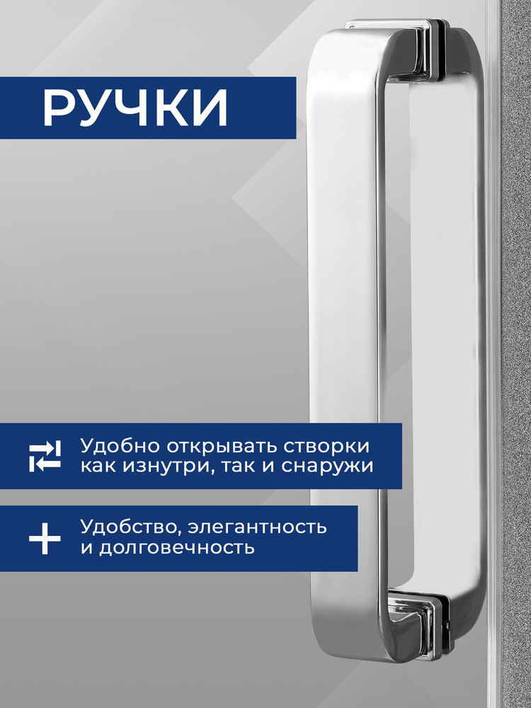 Душевое ограждение SANTREK AQUA Iris- CR-800-C-Chrome 800*800*1850 Г-обр. стекло Прозр 6мм, профиль Хром