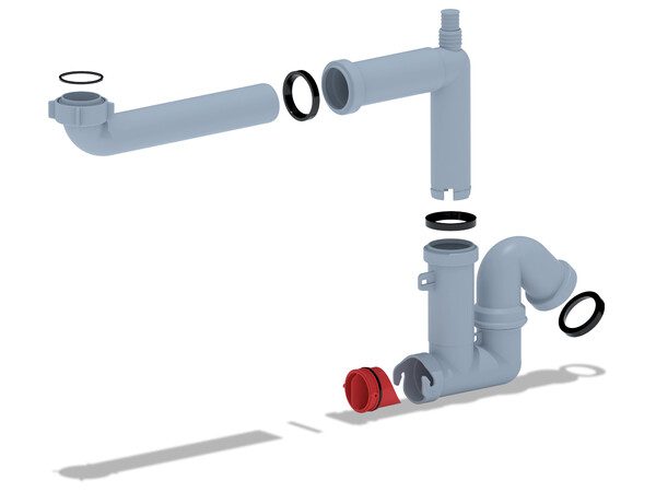 F5320 Сифон Ани 1 1/2 * 40 смещенный с отводом, без выпуска