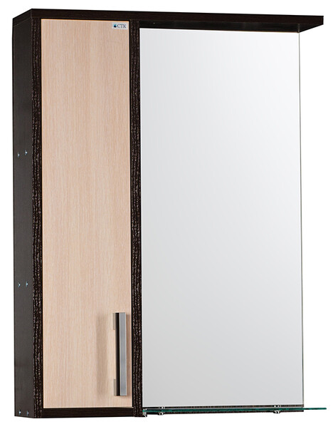 Зеркало-шкаф SANTREK HOME "ЭКОНОМ-55" (Венге/Дуб млечный) Левый 550*730*160