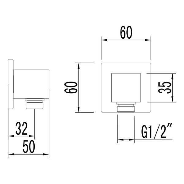 LM4583C Подключение для душевого шланга для LM4522C, LM4529C, LM7842C, LM7849C, хром LEMARK							