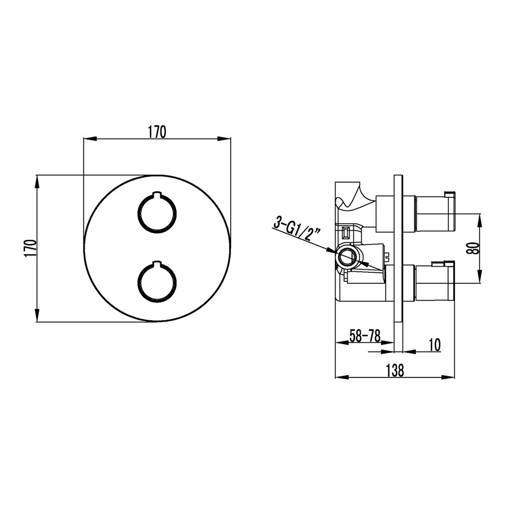LM7823C YETI Смеситель термостатический для душа встраиваемый, без аксессуаров, хром	LEMARK							