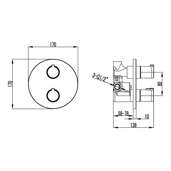 LM7823C YETI Смеситель термостатический для душа встраиваемый, без аксессуаров, хром	LEMARK							