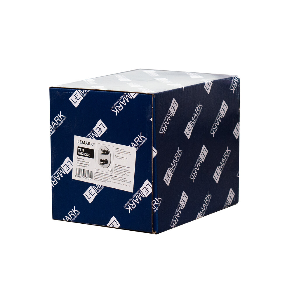 LM7827C YETI Смеситель термостатический для ванны и душа встраиваемый с 2-функц. дивертором, без аксессуаров, хром	LEMARK