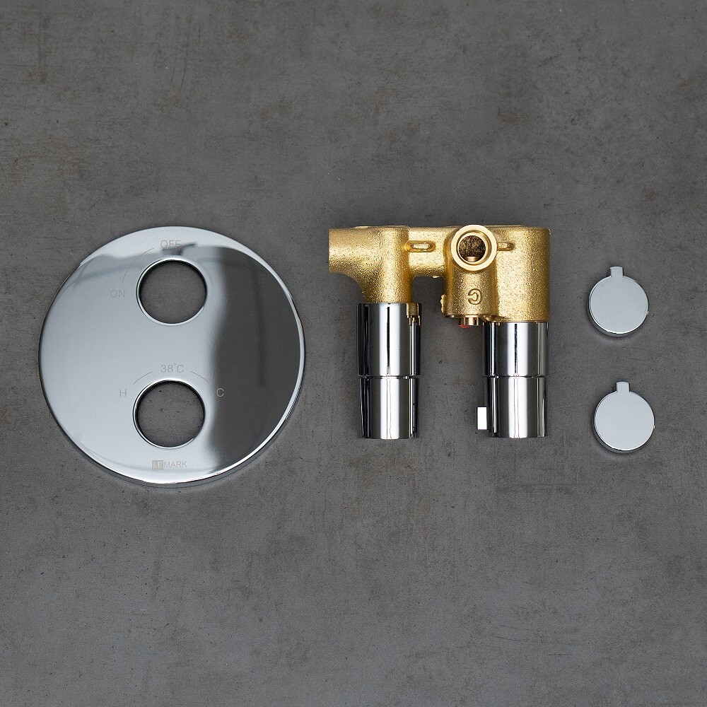 LM7828C YETI Смеситель термостатический для ванны и душа встраиваемый с 3-функц. дивертором, без аксессуаров, хром	LEMARK									