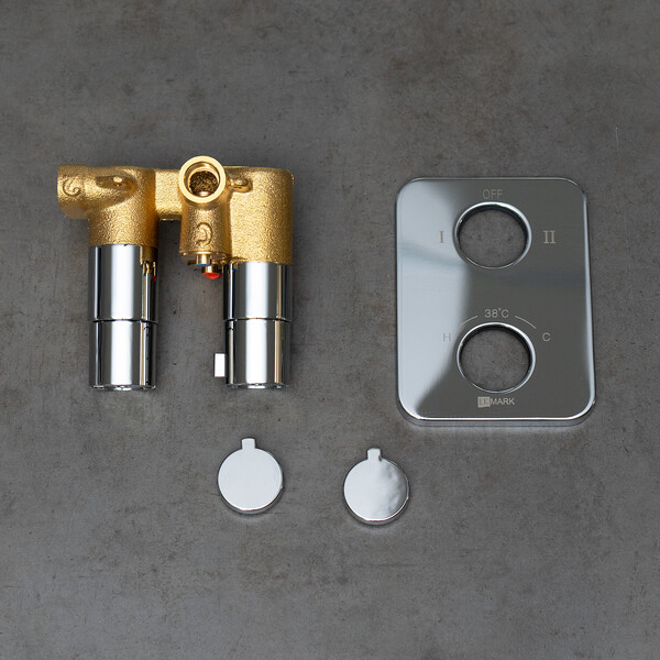 LM7847C YETI Смеситель термостатический для ванны и душа встраиваемый с 2-функц. дивертором, без аксессуаров, хром	LEMARK