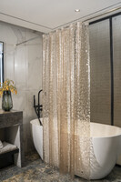 Штора д/ванн SANTREK HOME 180х180 PEVA MS1004 с кольцами 3D  бежевый