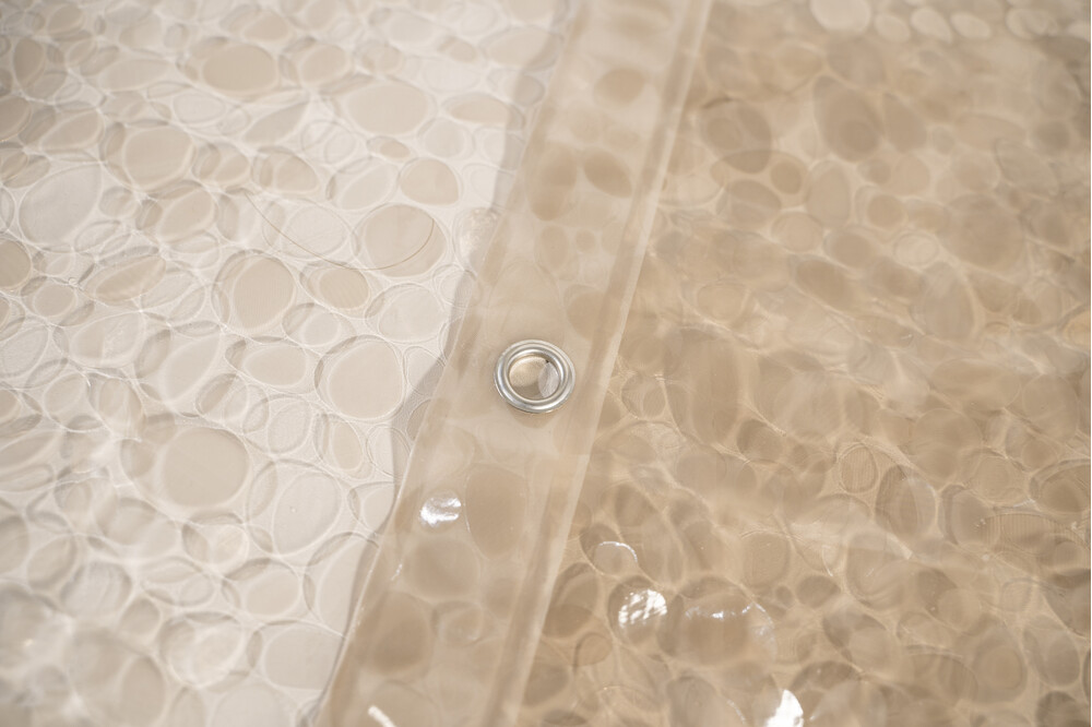 Штора д/ванн SANTREK HOME 180х180 PEVA MS1004 с кольцами 3D  бежевый