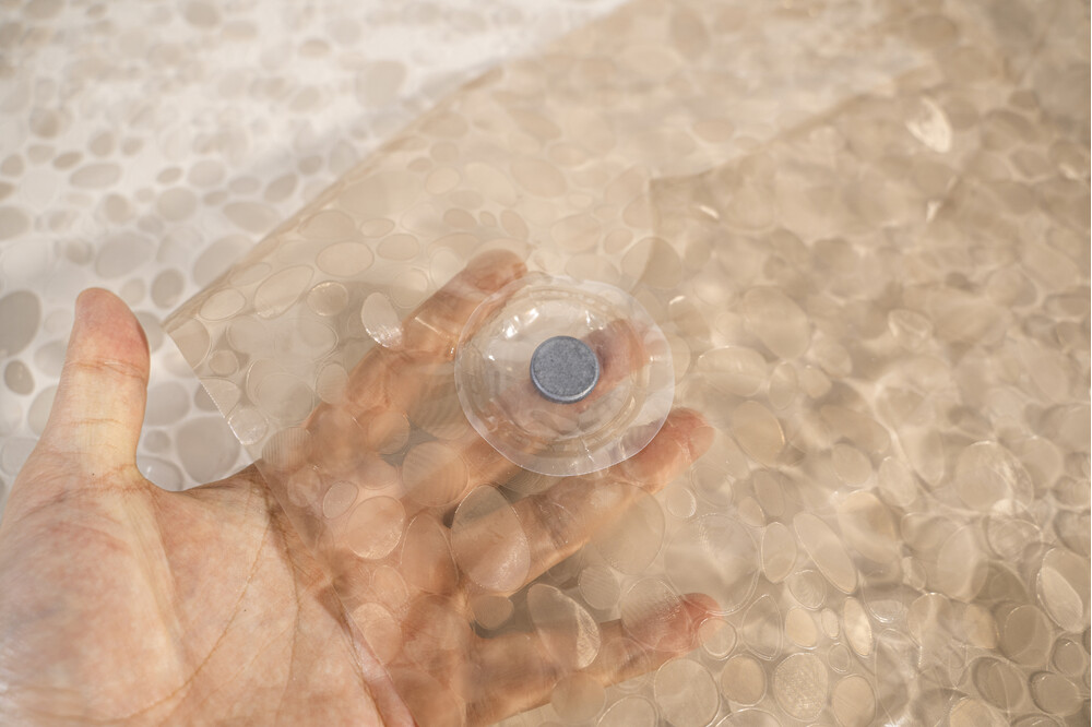 Штора д/ванн SANTREK HOME 180х180 PEVA MS1004 с кольцами 3D  бежевый