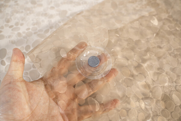 Штора д/ванн SANTREK HOME 180х180 PEVA MS1004 с кольцами 3D  бежевый