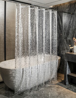 Штора д/ванн SANTREK HOME 180х180 PEVA MS1001 с кольцами 3D  прозрачный