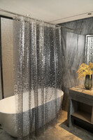 Штора д/ванн SANTREK HOME 180х180 PEVA MS1005 с кольцами 3D  серый