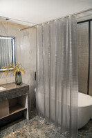 Штора д/ванн SANTREK HOME 180х180 PEVA MS1010 с кольцами 3D  серый