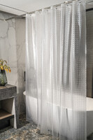 Штора д/ванн SANTREK HOME 180х180 PEVA MS1019 с кольцами 3D  прозрачный