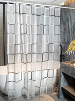 Штора д/ванн SANTREK HOME 180х180 PEVA MS0736 с кольцами квадраты