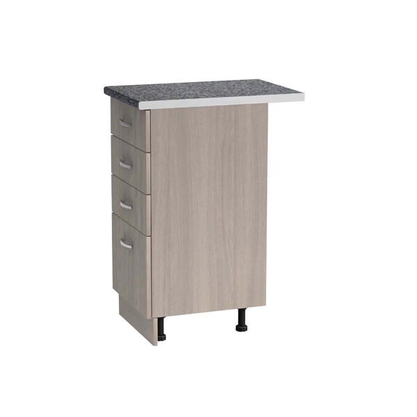 Рабочий стол 40 цвет Ясень шимо светлый (3+1 ящик) столешница Гранит SANTREK HOME (ЛДСП)