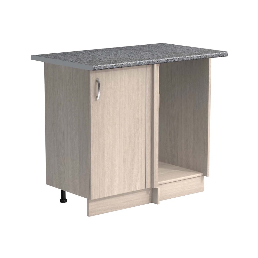 Рабочий стол угловой универсальный 100 цвет Ясень шимо светлый столешница Гранит SANTREK HOME (ЛДСП)