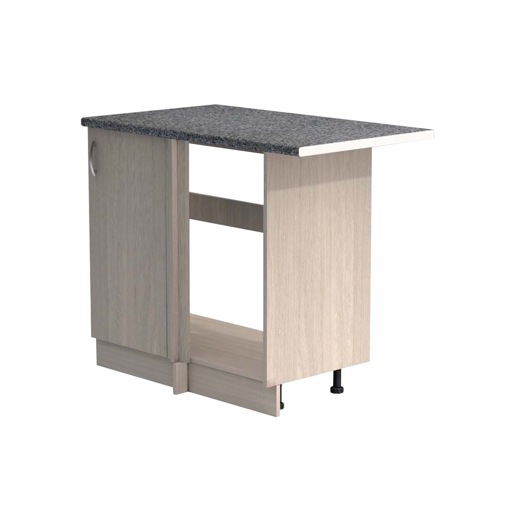 Рабочий стол угловой универсальный 100 цвет Ясень шимо светлый столешница Гранит SANTREK HOME (ЛДСП)