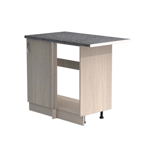 Рабочий стол угловой универсальный 100 цвет Ясень шимо светлый столешница Гранит SANTREK HOME (ЛДСП)