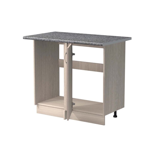 Рабочий стол угловой универсальный 100 цвет Ясень шимо светлый столешница Гранит SANTREK HOME (ЛДСП)