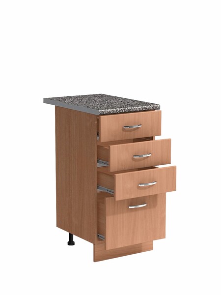 Рабочий стол 40 цвет Бук (3+1 ящик) столешница Гранит SANTREK HOME (ЛДСП)