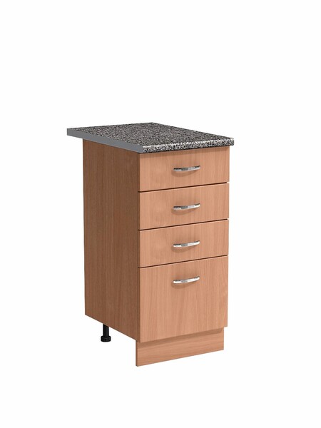 Рабочий стол 40 цвет Бук (3+1 ящик) столешница Гранит SANTREK HOME (ЛДСП)