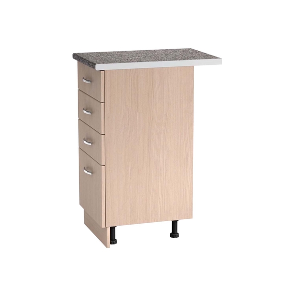 Рабочий стол 40 цвет Дуб млечный (3+1 ящик) столешница Гранит SANTREK HOME (ЛДСП)