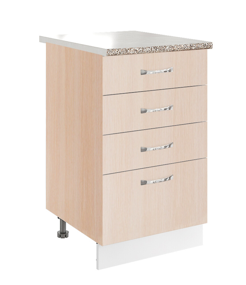 Рабочий стол 40 цвет Дуб млечный (3+1 ящик) столешница Гранит SANTREK HOME (ЛДСП)