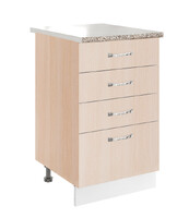 Рабочий стол 40 цвет Дуб млечный (3+1 ящик) столешница Гранит SANTREK HOME (ЛДСП)