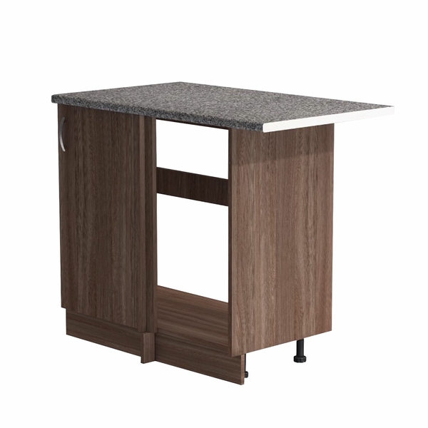 Рабочий стол угловой универсальный 100 цвет Дуб темный столешница Гранит SANTREK HOME (ЛДСП)