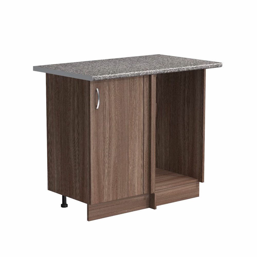 Рабочий стол угловой универсальный 100 цвет Дуб темный столешница Гранит SANTREK HOME (ЛДСП)