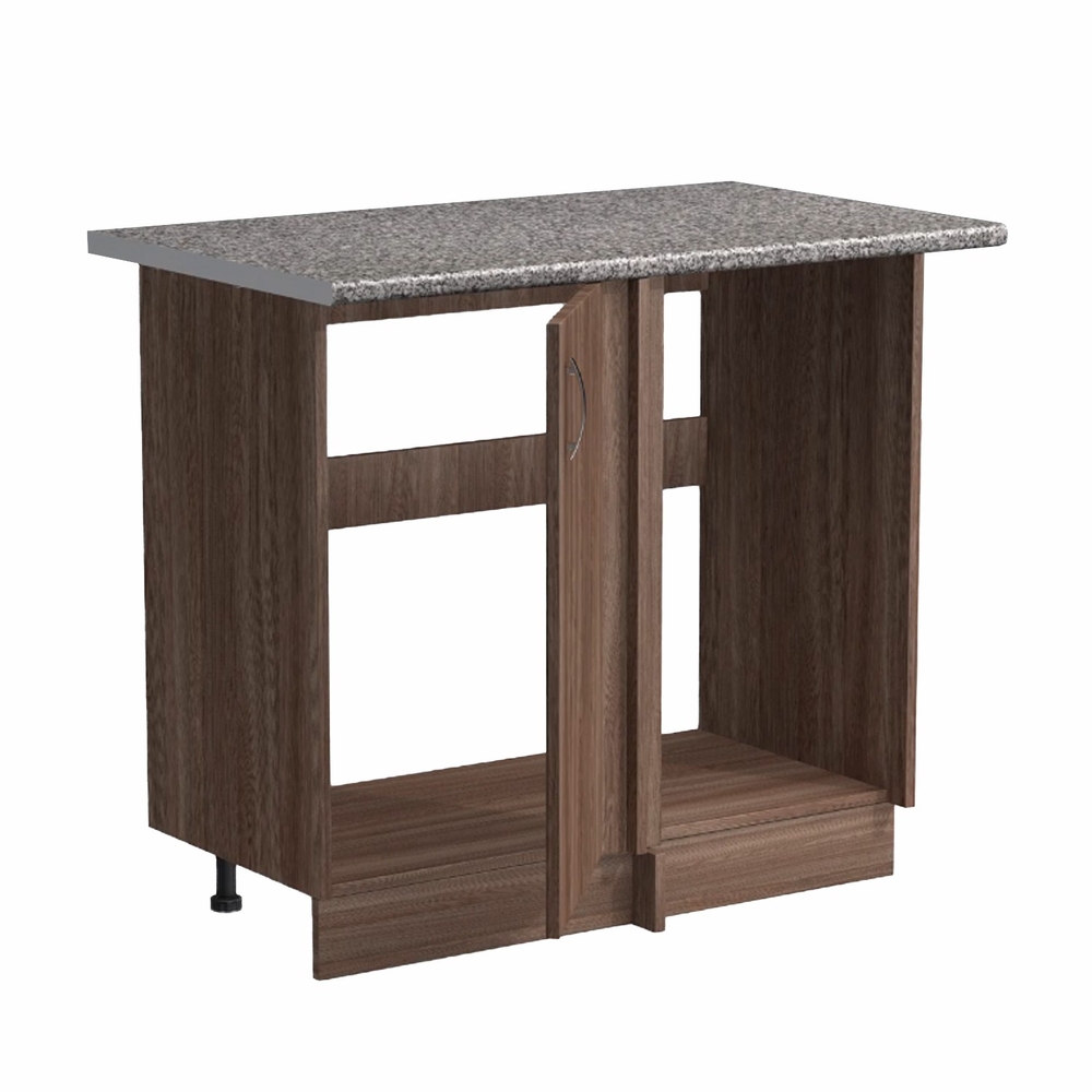 Рабочий стол угловой универсальный 100 цвет Дуб темный столешница Гранит SANTREK HOME (ЛДСП)