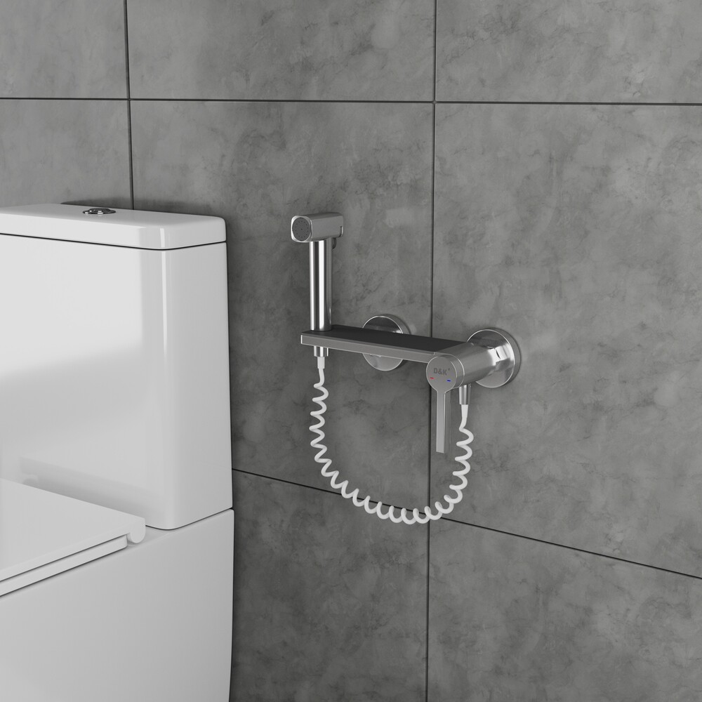DA1504541 Смеситель для душа D&K с гигиеническим душем хром
