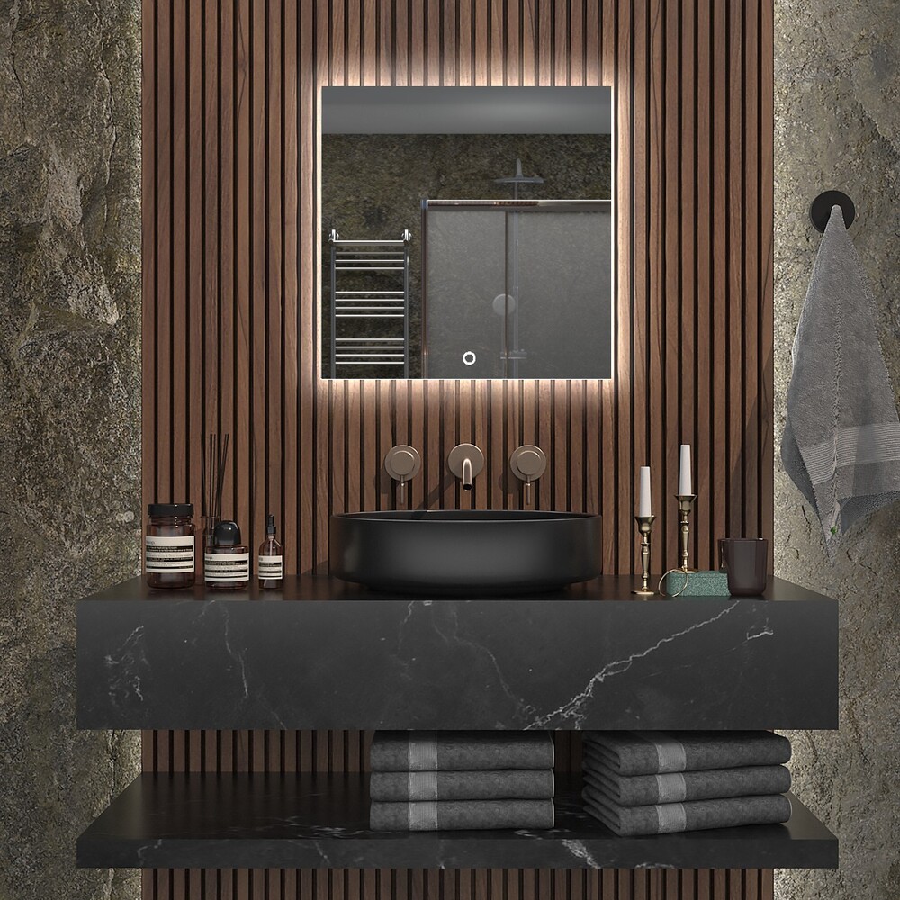 Зеркало SANTREK HOME с фронтальной LED подсветкой "КРОНАС" 800х800мм квадрат.