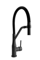 Смеситель Кухня SANTREK AQUA-1022 "PRESTIGE" (SAP-1022)  шар. d-35 с гибким силиконовым изливом (оруж сталь/черн) 