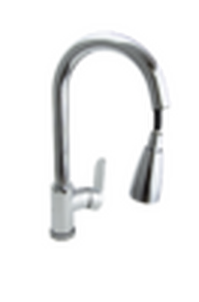  Смеситель Кухня SANTREK AQUA-1041 "PRESTIGE" (SAP-1041) шар. d-40 с выдвижным изливом (хром)