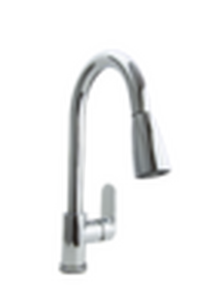  Смеситель Кухня SANTREK AQUA-1041 "PRESTIGE" (SAP-1041) шар. d-40 с выдвижным изливом (хром)