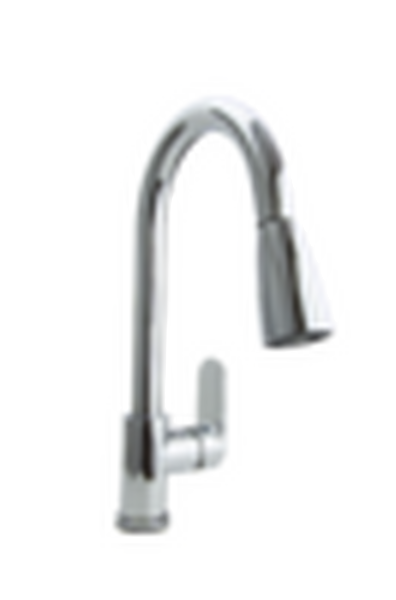  Смеситель Кухня SANTREK AQUA-1041 "PRESTIGE" (SAP-1041) шар. d-40 с выдвижным изливом (хром)